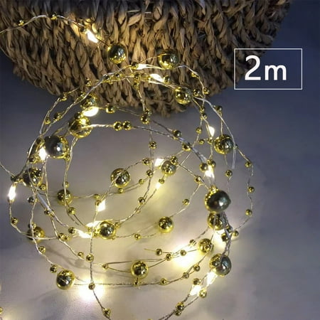 Light String Electric Light Chain Plastic Bendable LED String with Artificial Pearl Gold Pearl 2m
Light String Electric Light Chain Plastic Bendable LED String with Artificial Pearl Gold Pearl 2m