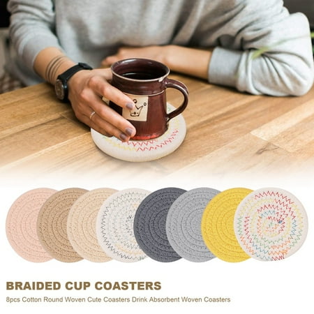 Braided Cup Coasters Cotton Round Woven Cute Coasters Drink Absorbent Woven Coasters Thicken Braided Coasters for Drink
Braided Cup Coasters Cotton Round Woven Cute Coasters Drink Absorbent Woven Coasters Thicken Braided Coasters for Drink