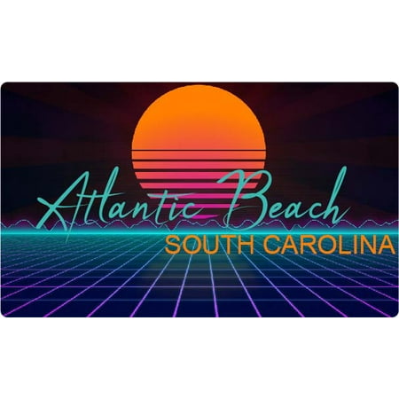 Atlantic Beach South Carolina 4 X 2.25-Inch Fridge Magnet Retro Neon Design