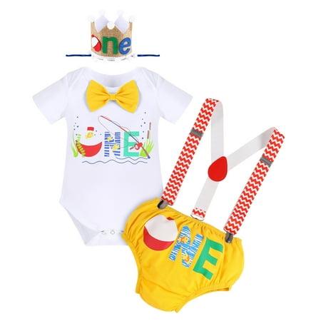 IMEKIS 1st Birthday Outfit Boy Baby The Big One Cake Smash Photoshoot Bowtie Romper Suspenders Shorts Headband Ofishally One Birthday Male Toddler Party Wear Clothes Sets Yellow - One 6-12 Months
IMEKIS 1st Birthday Outfit Boy Baby The Big One Cake Smash Photoshoot Bowtie Romper Suspenders Shorts Headband Ofishally One Birthday Male Toddler Party Wear Clothes Sets Yellow - One 6-12 Months