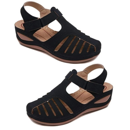 huanledash Women Shoes Summer Retro Hook Loop Closure Non-slip Hollow Beach Wedge Sandals
huanledash Women Shoes Summer Retro Hook Loop Closure Non-slip Hollow Beach Wedge Sandals