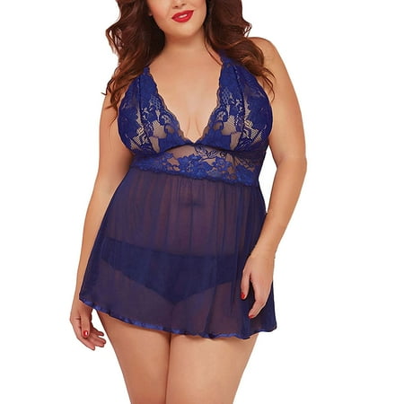 Women Lingerie Plus Size Open Back Lingerie Lace Sleepwear Women Pajamas Lingerie for Valentines Day Satin Lingerie Long for plus Size Women