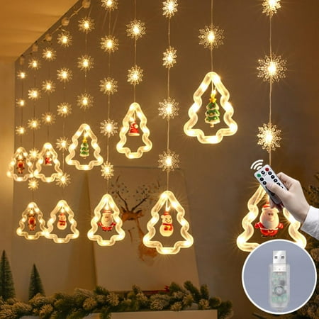 Christmas Window Lights - 9.8Ft 200 Led 8 Modes Lighted Xmas Window Decorations - Tree Shape Ring Light with Ornament Curtain Light Indoor - String Hanging Lights for Christmas Home Bedroom Decor
Christmas Window Lights - 9.8Ft 200 Led 8 Modes Lighted Xmas Window Decorations - Tree Shape Ring Light with Ornament Curtain Light Indoor - String Hanging Lights for Christmas Home Bedroom Decor