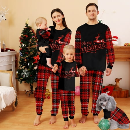 Matching Family Pajamas Sets Christmas PJ s Sleepwear Printed Top with Plaid Bottom
Matching Family Pajamas Sets Christmas PJ s Sleepwear Printed Top with Plaid Bottom