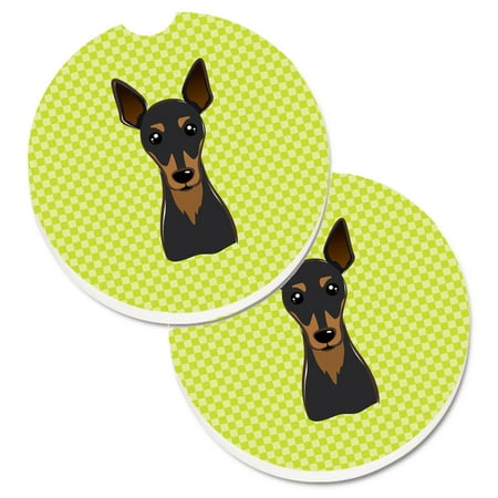 Carolines Treasures BB1302CARC Checkerboard Lime Green Min Pin Set of 2 Cup Holder Car Coasters Large multicolor
Carolines Treasures BB1302CARC Checkerboard Lime Green Min Pin Set of 2 Cup Holder Car Coasters Large multicolor