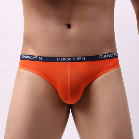 Men Elastic Seamless Ice Silk Underpants Breathable Briefs Jock Strap Underwear