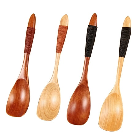 4Pcs Handmade Japanese Style Wooden Kids Soup Spoons Natural Wood Rice Serving Tableware Flatware Set with Tied Line on Handle
4Pcs Handmade Japanese Style Wooden Kids Soup Spoons Natural Wood Rice Serving Tableware Flatware Set with Tied Line on Handle