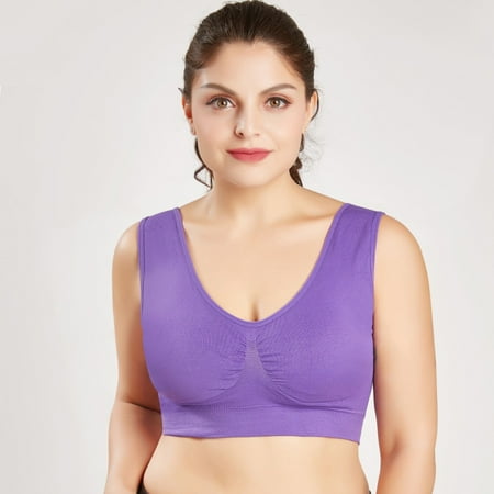 Women Solid Color Plus Size Ultra-thin Sports Bra Large Bra Fashion Comfort Padded Seamless Bra Adjustment Type Wire-Free Sports Underwear Stretch Fitness Tops Workout Yoga Bras Purple 4XL
Women Solid Color Plus Size Ultra-thin Sports Bra Large Bra Fashion Comfort Padded Seamless Bra Adjustment Type Wire-Free Sports Underwear Stretch Fitness Tops Workout Yoga Bras Purple 4XL
