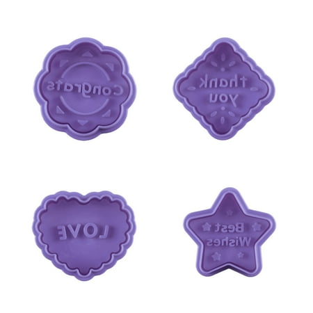 Outfmvch home & kitchen 4PC Cookie Molds With Good Wishes Cookies Cutters Design Shapes