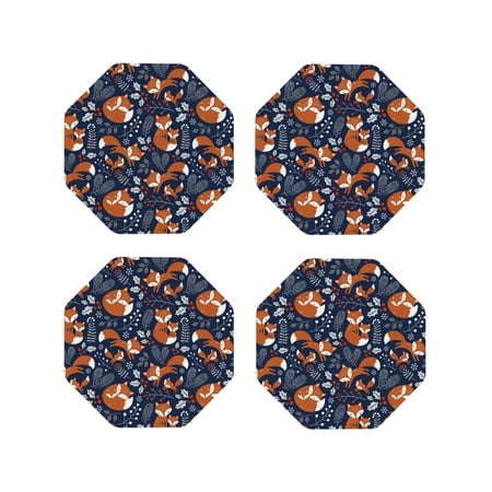 Naloa Cute Foxes Leather Coasters for Drinks Durable Drink Coasters 4 Set for Tabletop Protection Luxurious Home Décor and Housewarming Gift ( {designName})Octagon
Naloa Cute Foxes Leather Coasters for Drinks Durable Drink Coasters 4 Set for Tabletop Protection Luxurious Home Décor and Housewarming Gift ( {designName})Octagon