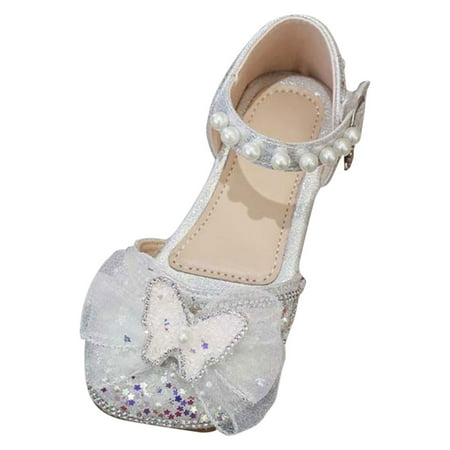 Toddler Girls Silver Comfort Sandals 4.5 Years-5 Years