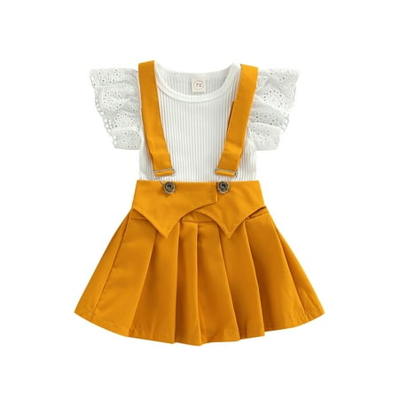 Pudcoco Baby Girls Summer Solid Color Short Sleeve Romper and Suspender Skirt Set
Pudcoco Baby Girls Summer Solid Color Short Sleeve Romper and Suspender Skirt Set