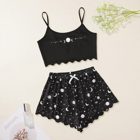 ZHIYU Women Printing Sleepwear Set Pajamas Sleeveless Cami Shorts Lingerie Slim Sleepwear Set
ZHIYU Women Printing Sleepwear Set Pajamas Sleeveless Cami Shorts Lingerie Slim Sleepwear Set