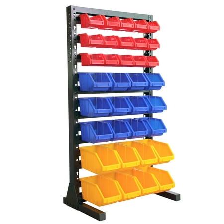 King s Rack Hanging Bin Rack Storage System Heavy Duty Steel Rack Organizer Shelving Unit w/ 35 Plastic Bins in 8 tiers
King s Rack Hanging Bin Rack Storage System Heavy Duty Steel Rack Organizer Shelving Unit w/ 35 Plastic Bins in 8 tiers
