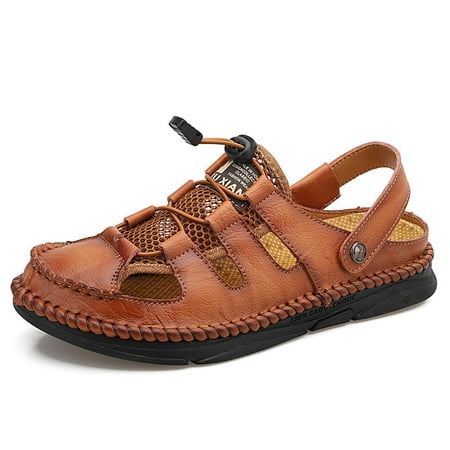 Lopsie STREAMNATURE Mens Closed Toe Sandals Sport Sandals Casual Leather Handmade Sandals Adjustable Fisherman Beach Sandals For Outdoor Walking Driving Brown
Lopsie STREAMNATURE Mens Closed Toe Sandals Sport Sandals Casual Leather Handmade Sandals Adjustable Fisherman Beach Sandals For Outdoor Walking Driving Brown
