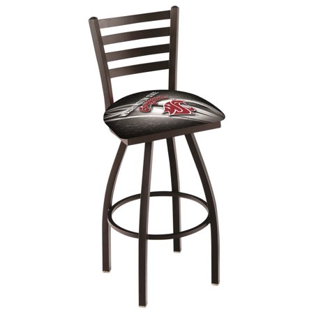 Washington State 30 Inch L014 Black Wrinkle With Ladder Back Bar Stool