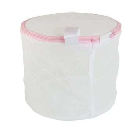 Plastic Frame White Foldaway Underwear Lingerie Bra Zipper Wash Washing Bag