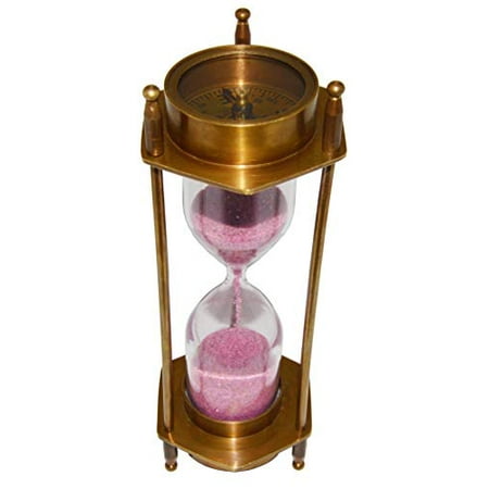 5.75 Brass Pirate Hourglass Nautical Maritime Decoration with Functional 2 Minute Timer and Navigation Compasses
5.75 Brass Pirate Hourglass Nautical Maritime Decoration with Functional 2 Minute Timer and Navigation Compasses