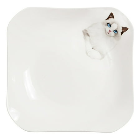 Pet Portrait White Porcelain Square Plate - I Love Ragdolls