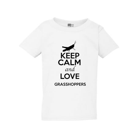 Keep Calm And Love Grasshoppers Mantis Insect Lover Toddler Kids T-Shirt Tee