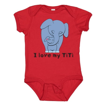 Inktastic I Love My TiTi Elephant Blue Gift Baby Boy Bodysuit