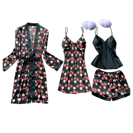 uikmnh Women Nightgown Sets Women Pajamas Robes Gown Nightgown Sets 4 Pieces Heart Dot SimpleDaily Bed Satin Breathable Gift Black L
uikmnh Women Nightgown Sets Women Pajamas Robes Gown Nightgown Sets 4 Pieces Heart Dot SimpleDaily Bed Satin Breathable Gift Black L