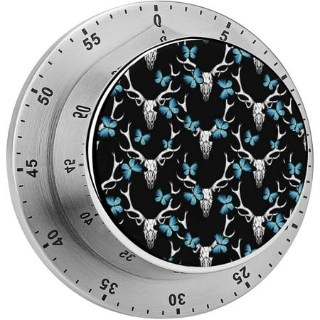 Deer Skull and and Blue Butterfly 60-Minute Visual Countdown Timer with Magnetic Back Time Management Tool for Timeouts Kitchen Study Working
Deer Skull and and Blue Butterfly 60-Minute Visual Countdown Timer with Magnetic Back Time Management Tool for Timeouts Kitchen Study Working
