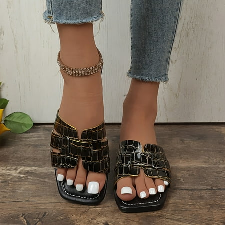 Women s Imitation Crocodile Pattern Slides Lightweight Slip On Summer Flats Casual Beach Slides-43
Women s Imitation Crocodile Pattern Slides Lightweight Slip On Summer Flats Casual Beach Slides-43