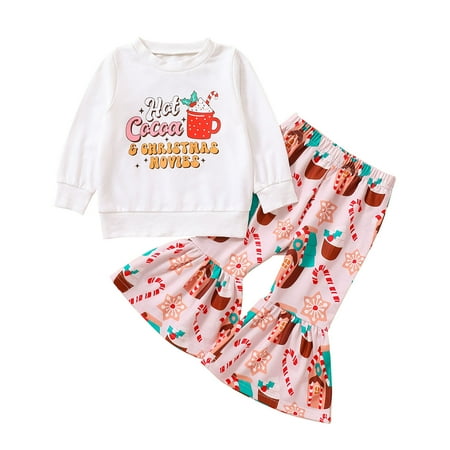 TAIAOJING Toddler Girls Fall Outfits Christmas Long Sleeve Letter Cartoon Prints T Shirt Tops Bell Bottoms Flare Pants Outfits 12-18 Months
TAIAOJING Toddler Girls Fall Outfits Christmas Long Sleeve Letter Cartoon Prints T Shirt Tops Bell Bottoms Flare Pants Outfits 12-18 Months