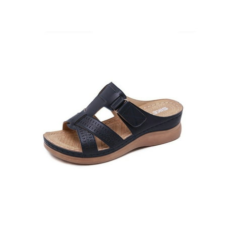 Zodanni Womens Orthotic Sandal Beach Wedge Sandals Summer Slides Walking Slide Slippers Indoor Outdoor Comfort Platform Casual Shoes Black 4.5
Zodanni Womens Orthotic Sandal Beach Wedge Sandals Summer Slides Walking Slide Slippers Indoor Outdoor Comfort Platform Casual Shoes Black 4.5