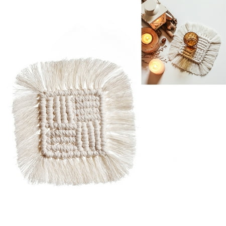 Aihome Handmade Square Coaster Heat-resistant Thick Water-absorbing Dining Table Mat with Tassel
Aihome Handmade Square Coaster Heat-resistant Thick Water-absorbing Dining Table Mat with Tassel