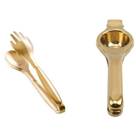 1pcs Stainless Steel Food Tongs Gold Kitchen Utensils & 1pcs Stainless Steel Manual Lemon Juicer
1pcs Stainless Steel Food Tongs Gold Kitchen Utensils & 1pcs Stainless Steel Manual Lemon Juicer