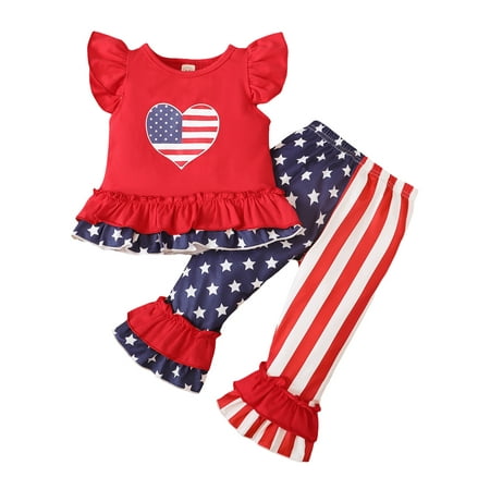 Frobukio Toddler Little Girls 4th of July Clothes 3Pcs Independence Day Outfits T-Shirts Tops+Flared Pants+Headband Red 3-4 Years
Frobukio Toddler Little Girls 4th of July Clothes 3Pcs Independence Day Outfits T-Shirts Tops+Flared Pants+Headband Red 3-4 Years