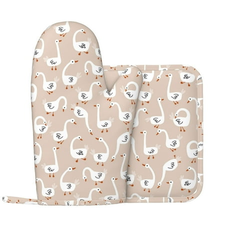 White Goose Oven Mitts and Pot Holders Sets with 1 Non-Slip Left Silicone Oven Mitts and 1 Heatproof Insulated Hot Pads for Kitchen Use in Cooking Baking Grilling
White Goose Oven Mitts and Pot Holders Sets with 1 Non-Slip Left Silicone Oven Mitts and 1 Heatproof Insulated Hot Pads for Kitchen Use in Cooking Baking Grilling
