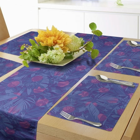 Jungle Leaves Table Runner & Placemats Geometric and Hawaiian Circular Set for Dining Table Decor Placemat 4 pcs + Runner 14 x72 Fuchsia Violet Blue by Ambesonne
Jungle Leaves Table Runner & Placemats Geometric and Hawaiian Circular Set for Dining Table Decor Placemat 4 pcs + Runner 14 x72 Fuchsia Violet Blue by Ambesonne