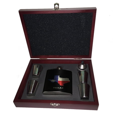 KuzmarK 6 oz. Stainless Steel Flask Set in Rose Wood Presentation Box - State of Texas Flag
KuzmarK 6 oz. Stainless Steel Flask Set in Rose Wood Presentation Box - State of Texas Flag