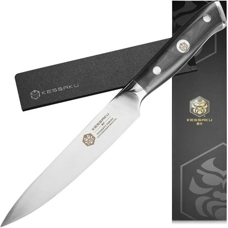 Kessaku 5-Inch Utility Knife - Dynasty Series - Forged ThyssenKrupp German HC Steel - G10 Handle with Blade Guard
Kessaku 5-Inch Utility Knife - Dynasty Series - Forged ThyssenKrupp German HC Steel - G10 Handle with Blade Guard