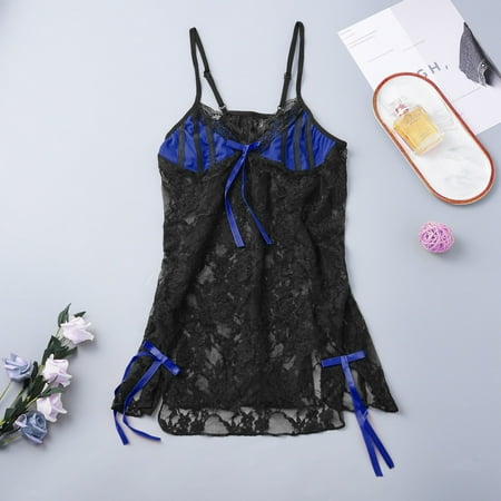 Rong Yun Women Lace Sexy Lingerie Nightdress Skirt Camisole Lace Sexy Pajamas Underwear Blue XXXL
Rong Yun Women Lace Sexy Lingerie Nightdress Skirt Camisole Lace Sexy Pajamas Underwear Blue XXXL