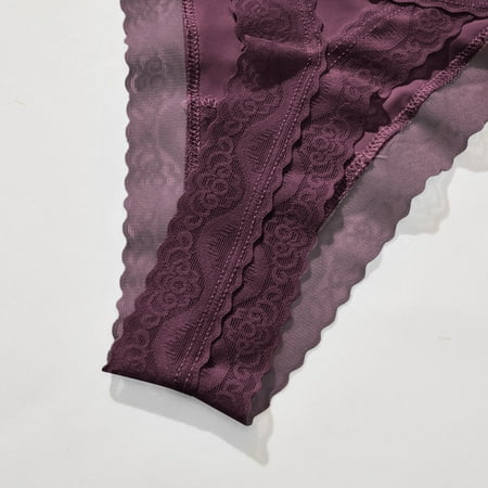 Aayomet Women S Panties Sexy Thong Women Panties Sexy Lace Lingerie Underwear Low-waist Women s Panties Purple M