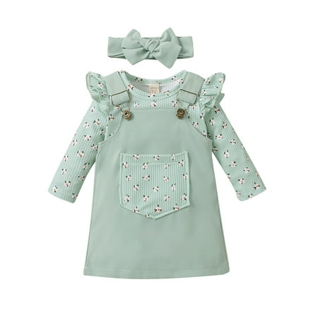 uukiA 0-12 Months Newborn Infant Girl Long Sleeved Floral Printed Romper With Loose Strap Skirt And Hairband 3PCs Outfits Suit
uukiA 0-12 Months Newborn Infant Girl Long Sleeved Floral Printed Romper With Loose Strap Skirt And Hairband 3PCs Outfits Suit