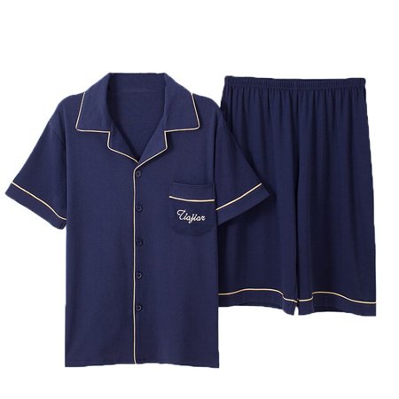 PIKADINGNIS Plus Szie Mens Pajama Set Summer Comfortable Men Sleepwear Short Sleeve Cotton Pajamas Men Elastic Waist Pant Leisure Outwear
PIKADINGNIS Plus Szie Mens Pajama Set Summer Comfortable Men Sleepwear Short Sleeve Cotton Pajamas Men Elastic Waist Pant Leisure Outwear