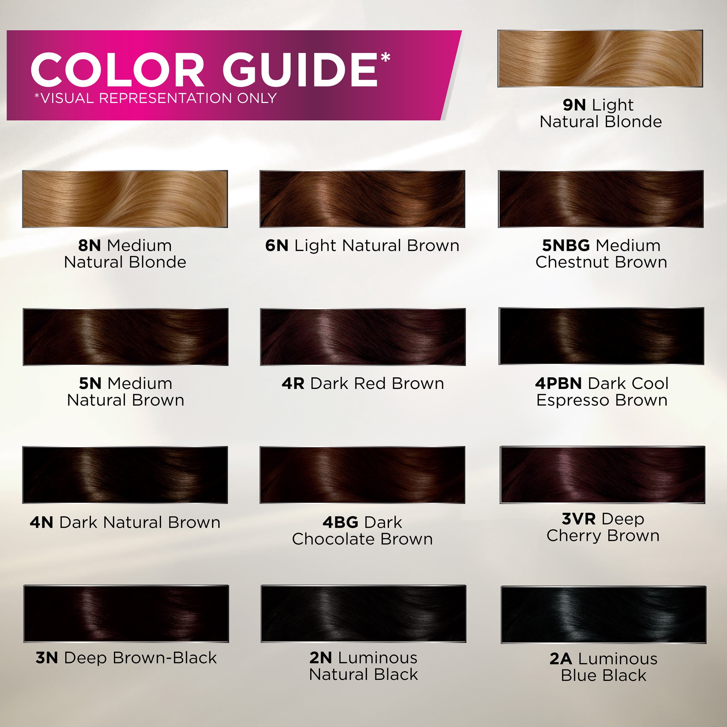 Brown Red Hair Color Chart
