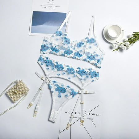 Uorcsa Transparent Garter Belt Underwear Erotic 3Piece V Neck With Steel Rings Women Temptation Lingerie Sets Blue
Uorcsa Transparent Garter Belt Underwear Erotic 3Piece V Neck With Steel Rings Women Temptation Lingerie Sets Blue