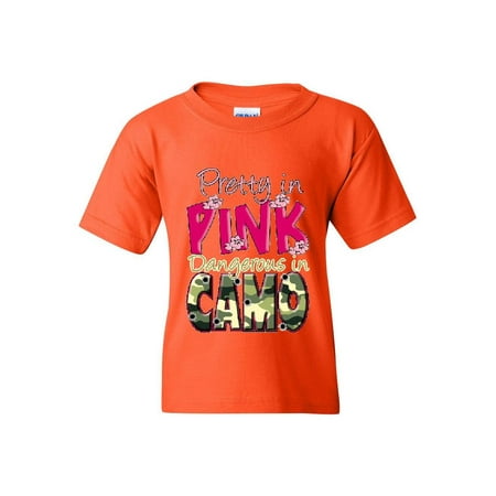 Pretty in Pink Dangerous in Camo Unisex Youth Shirts T-Shirt Tee