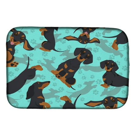 Black and Tan Dachshund Dish Drying Mat 14 in x 21 in
