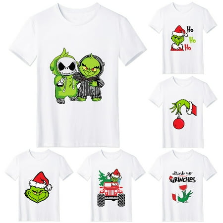 MLFU Christmas Men Dad Short Sleeve Tee Loose Tshirts For Men