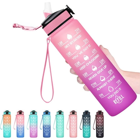 32 oz Water Bottles with Times to Drink and Straw Motivational Water Bottle with Time Marker Leakproof & BPA Free Drinking Sports Water Bottle for Fitness Gym & Outdoor
32 oz Water Bottles with Times to Drink and Straw Motivational Water Bottle with Time Marker Leakproof & BPA Free Drinking Sports Water Bottle for Fitness Gym & Outdoor