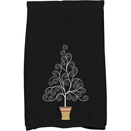Holiday Essence Filigree Tree Geometric Print Kitchen Towel
