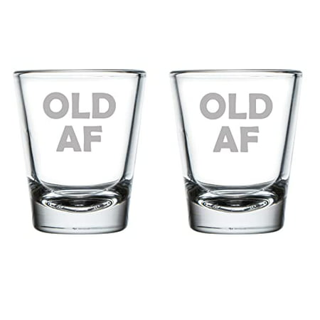 

Set of 2 Shot Glasses 1.75oz Shot Glass Old AF Birthday Funny