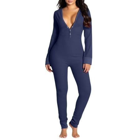 Women s One Piece Jumpsuit Long Sleeve Sleepwear Pajamas Solid Color Lounge Wear Valentine s Gift
Women s One Piece Jumpsuit Long Sleeve Sleepwear Pajamas Solid Color Lounge Wear Valentine s Gift